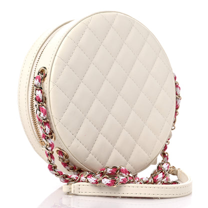 Chanel Lambskin Coco Lifesaver Round Bag Pink White 3 of 11