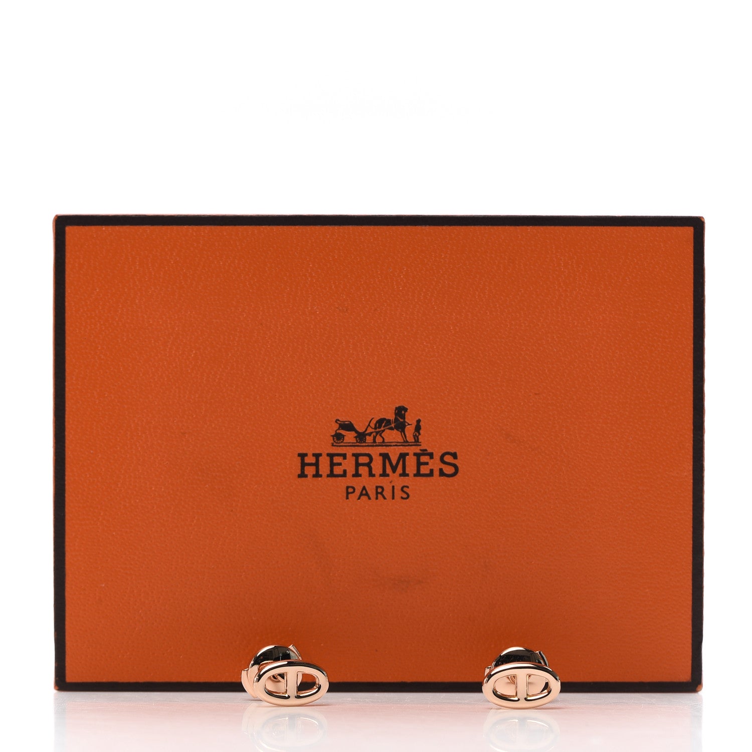 Hermes 18K Rose Gold TPM Farandole Stud Earrings 6 of 6