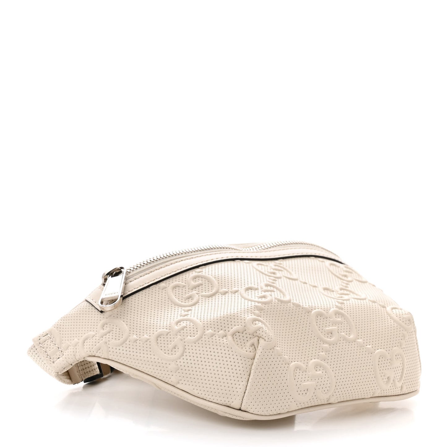 Calfskin GG Tennis Embossed Belt Bag Mystic White