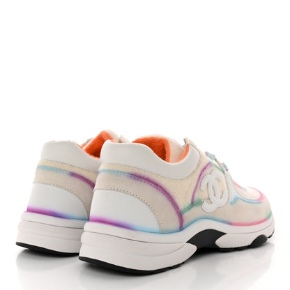 Chanel Wool Suede Calfskin CC Sneakers 40.5 Multicolor 4 of 9