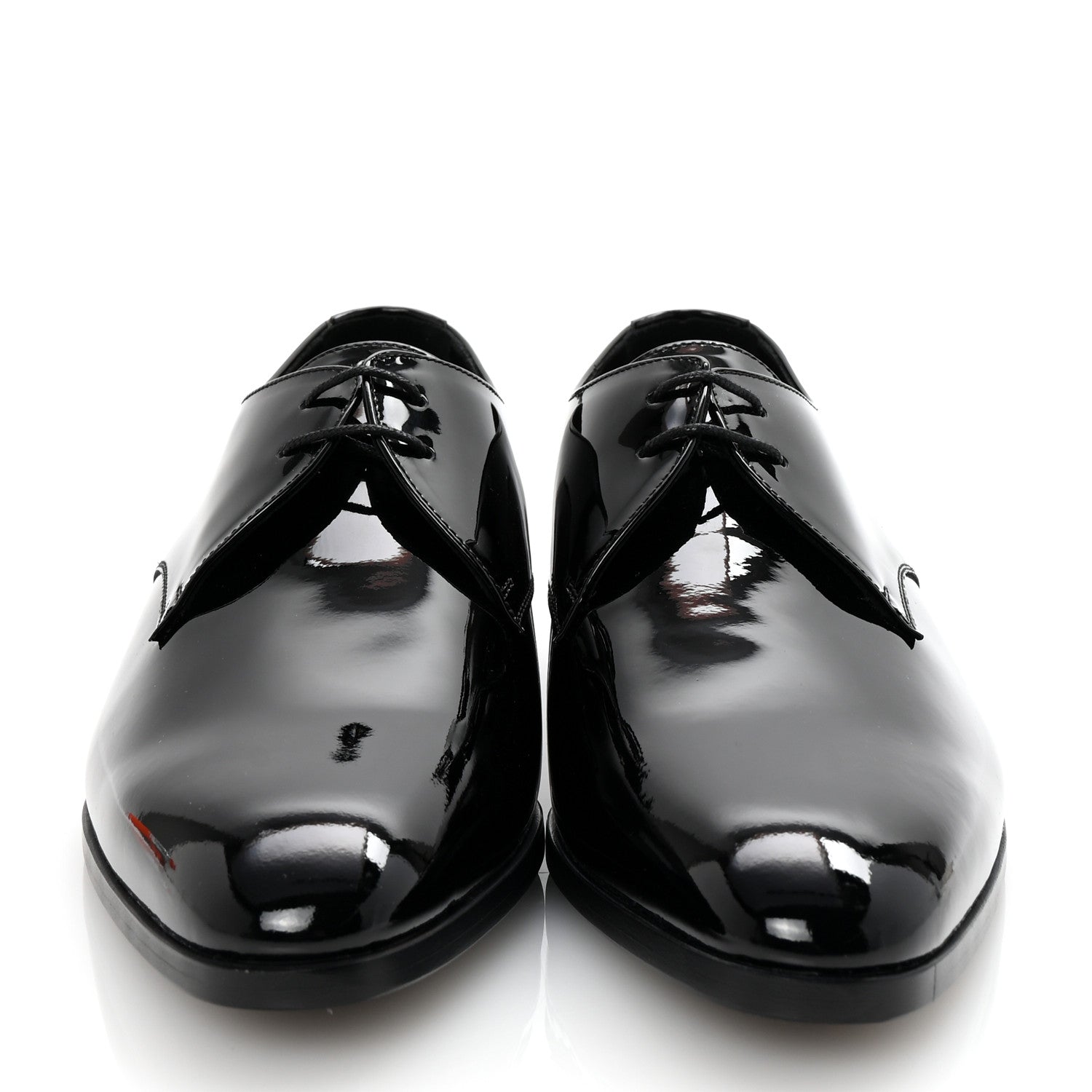 Saint Laurent Patent Calfskin Mens Derby Lace Up Shoes 41.5 Black 3 of 9