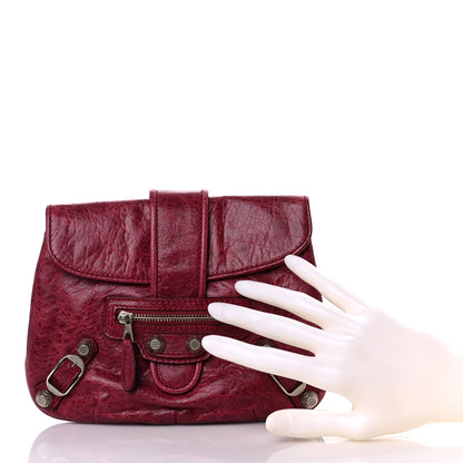 Balenciaga Agneau Giant 12 Silver Hardware Pouch Flap Clutch Pourpre 2 of 9