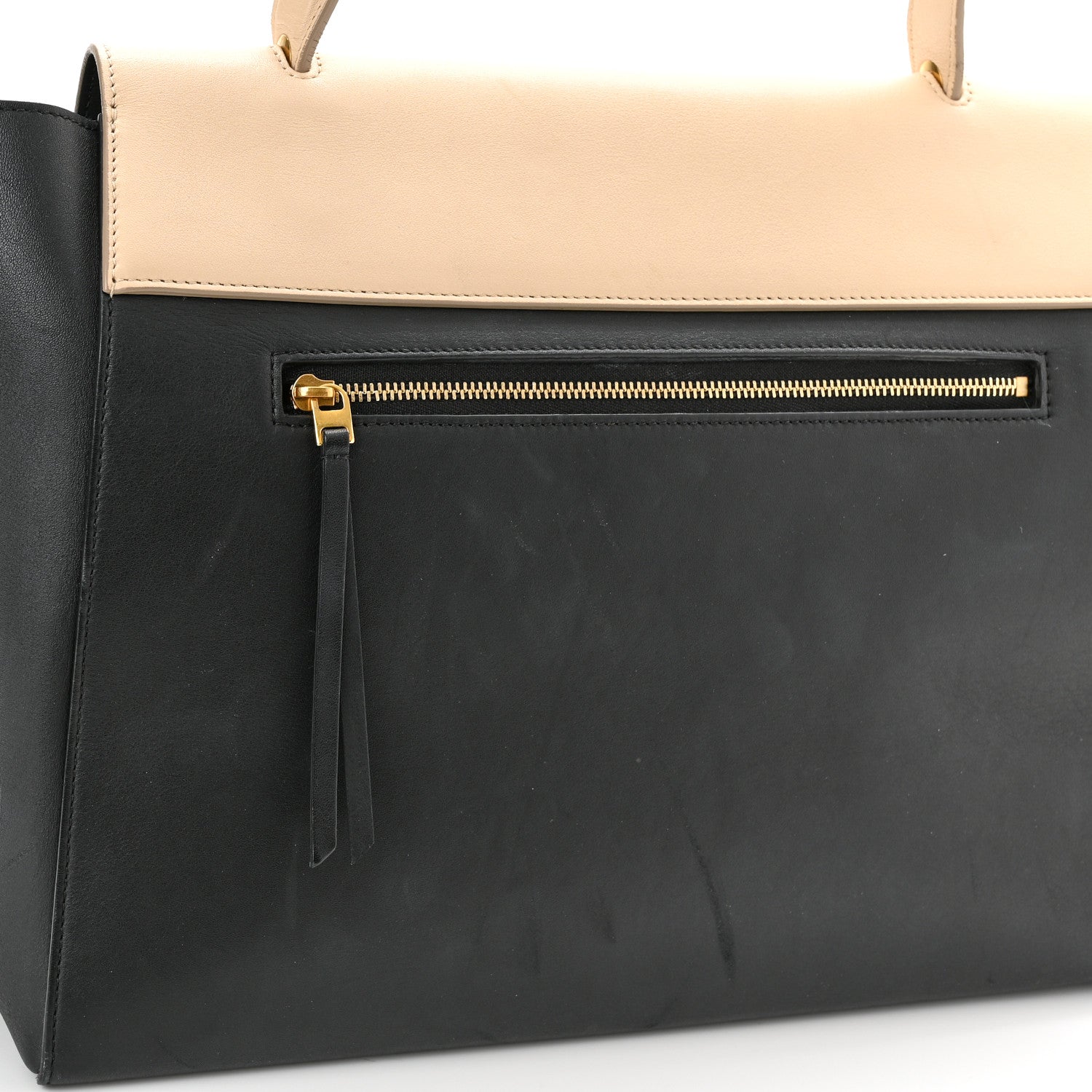 Celine Smooth Calfskin Small Bi-Color Belt Bag Black Cream 13 of 14