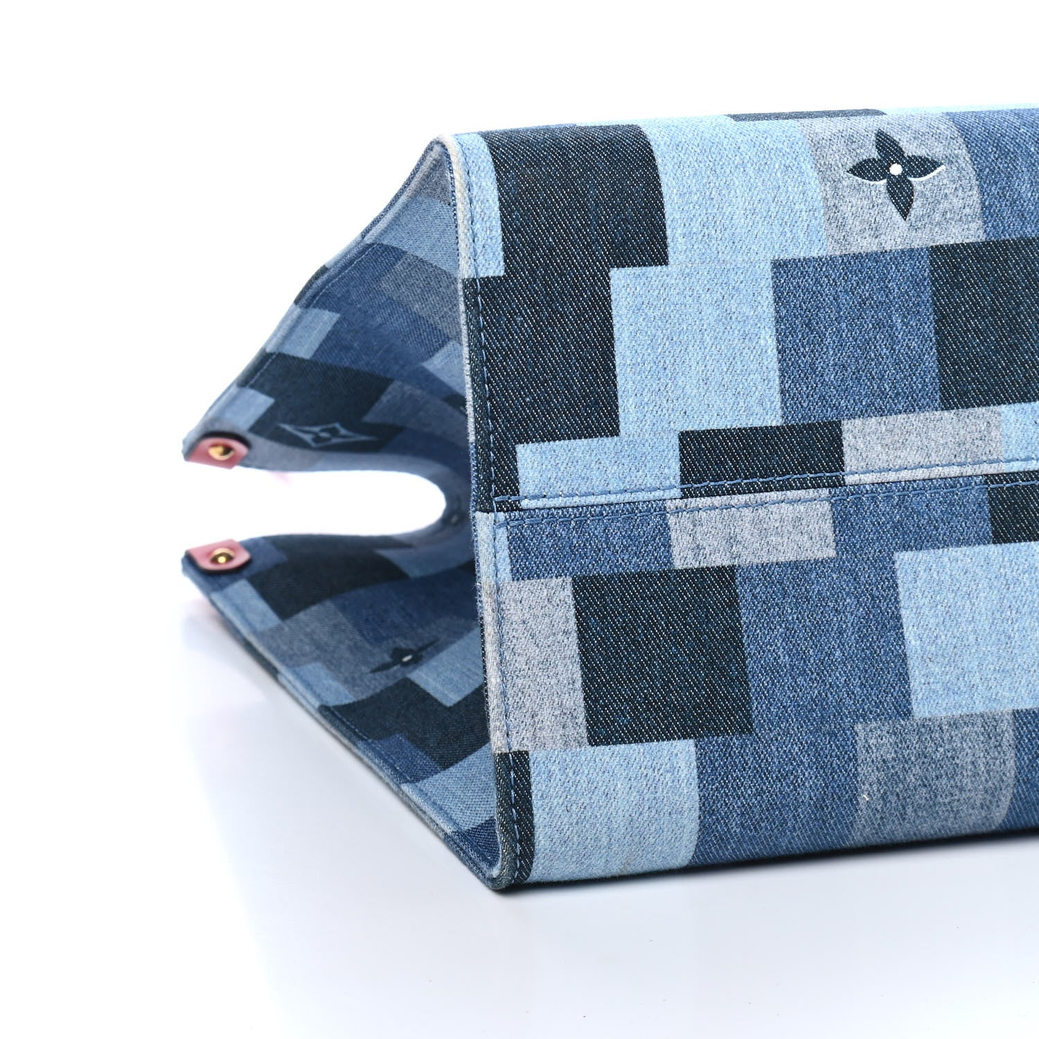 Louis Vuitton Denim Damier Monogram Onthego Blue Rouge 8 of 9