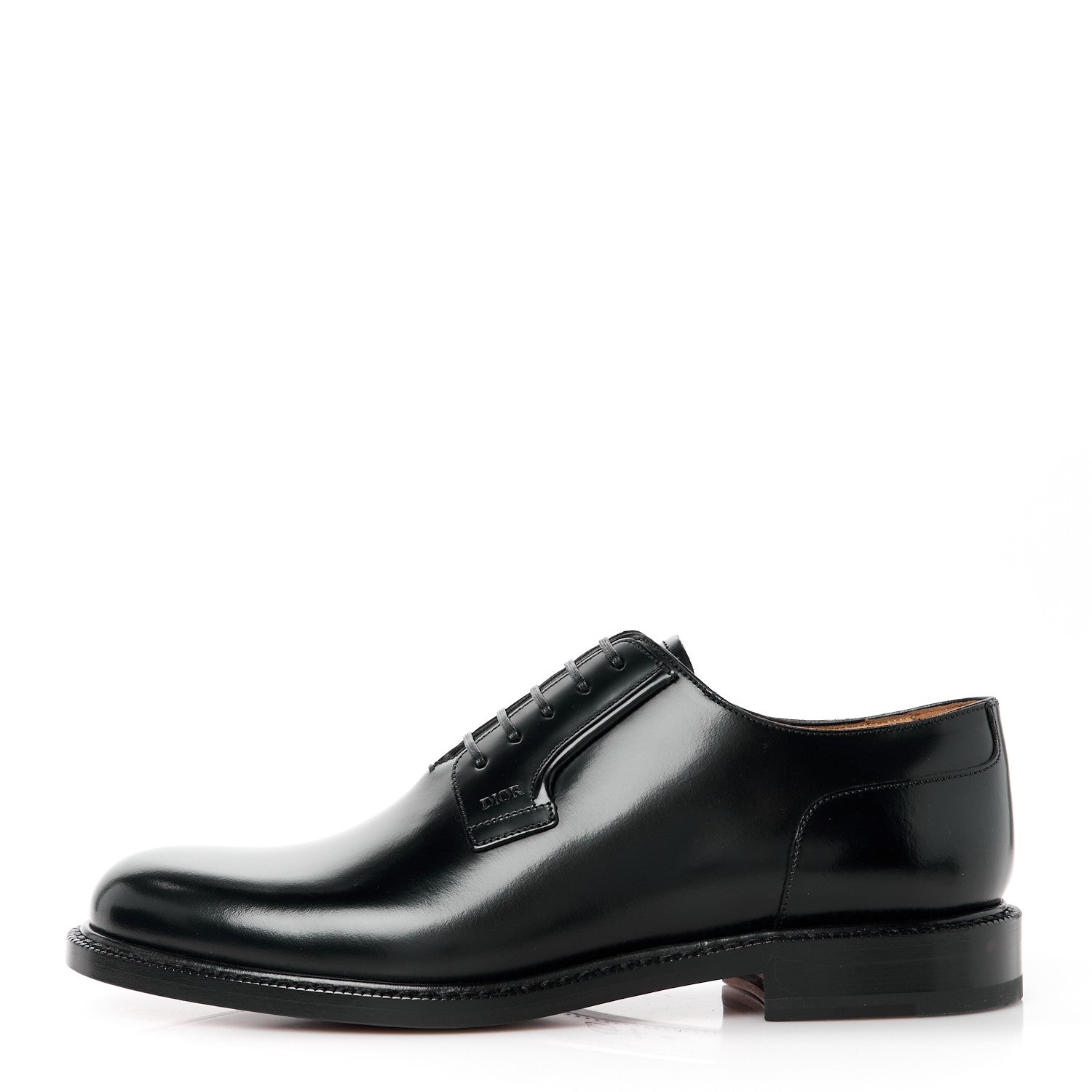 Christian Dior Polished Calfskin Mens Derby Shoe 41 Black 1536479
