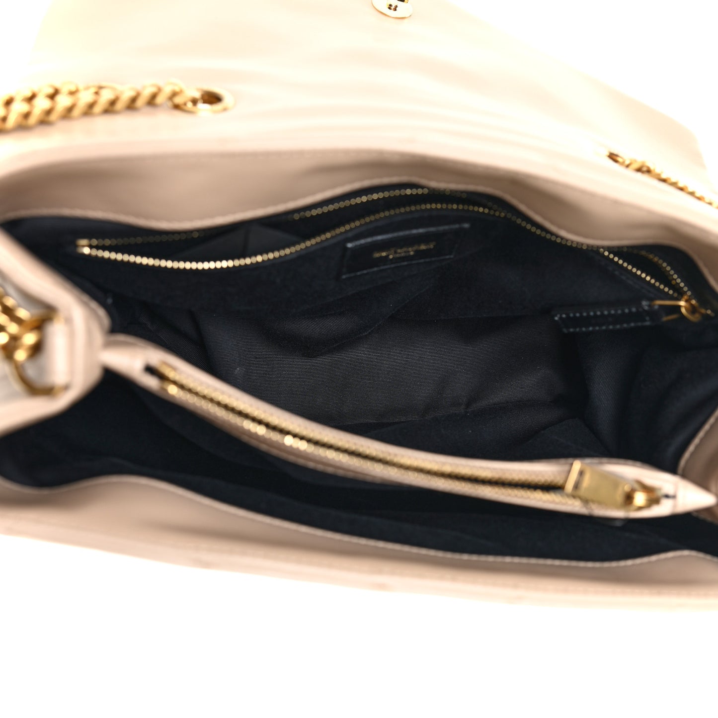 Calfskin Y Quilted Monogram Medium Loulou Chain Satchel Dark Beige
