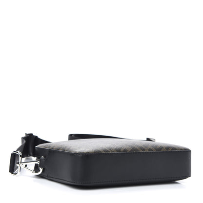 Fendi Glazed Fabric Vitello Liberty FF 1974 Diagonal Medium Camera Case Tobacco Moresco Black 4 of 11