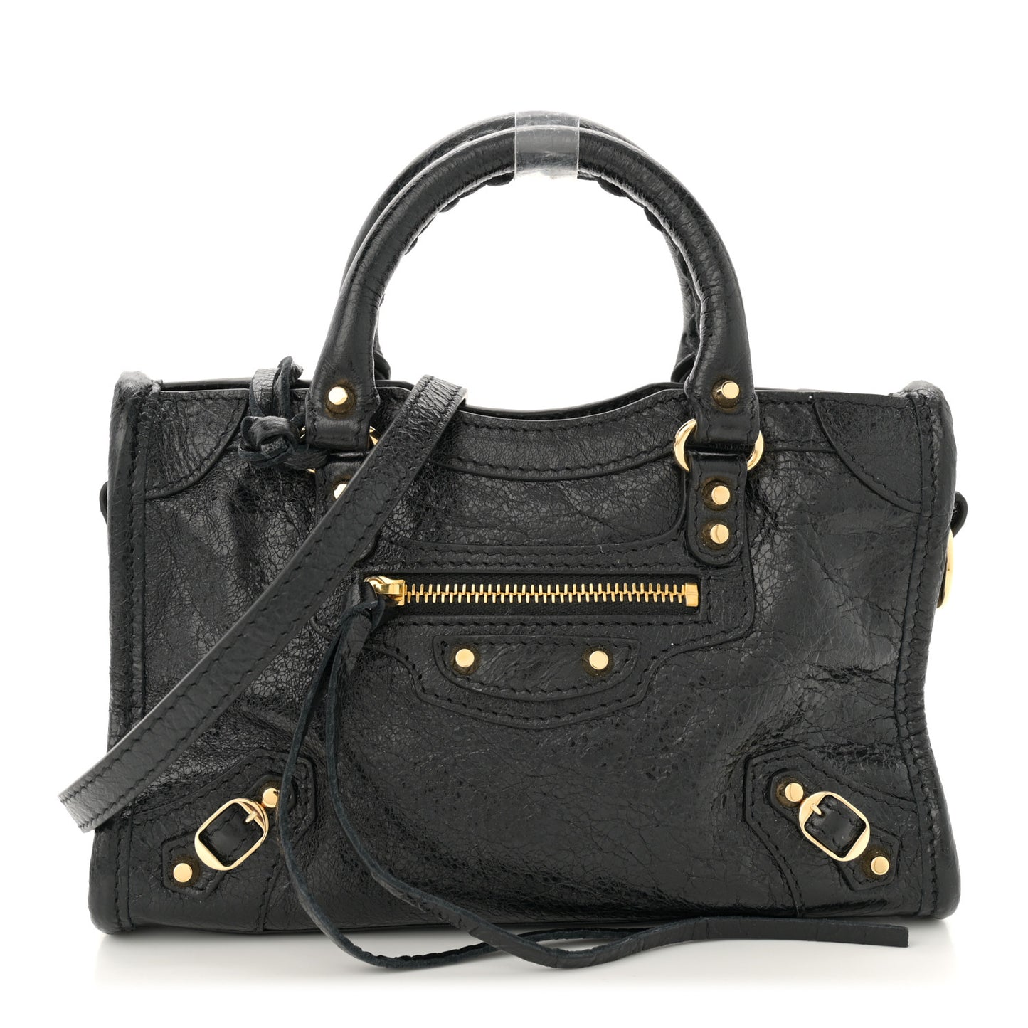 Agneau Classic Gold Hardware Nano City Black