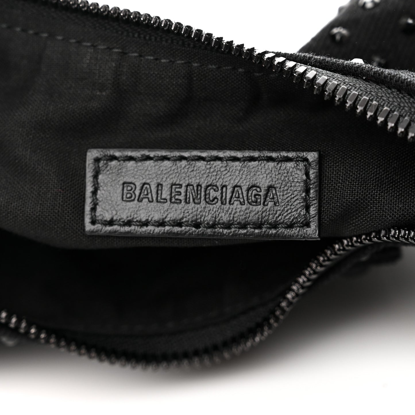 Denim Embellished Le Cagole Shoulder Bag XS Black