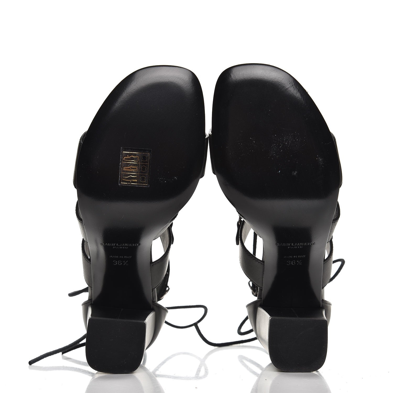 Saint Laurent Calfskin Babies 90 Gladiator Sandals 36.5 Black 5 of 8