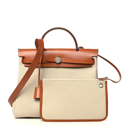 Hermes Vache Hunter Criss Viking Herbag Zip Retourne 31 PM Ecru Beige Naturel 1 of 11
