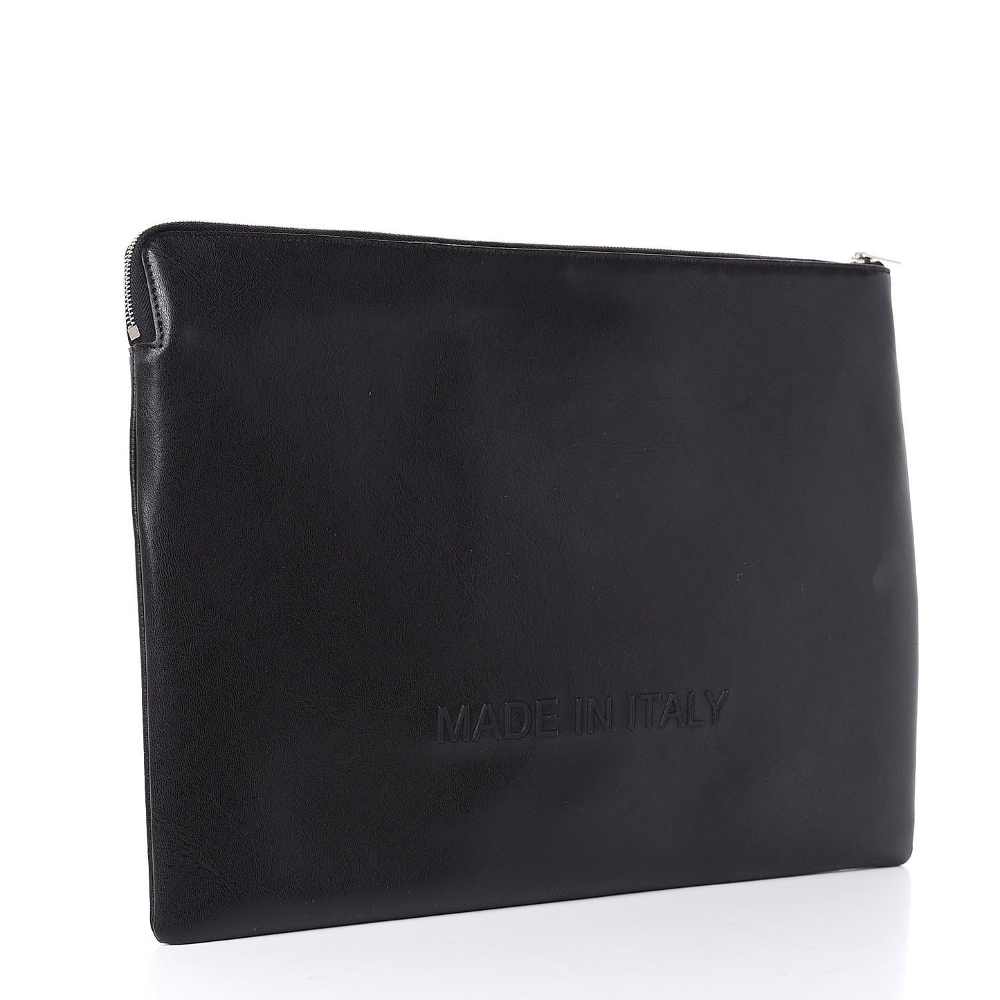 Calfskin Large Made In Clutch Pouch Black