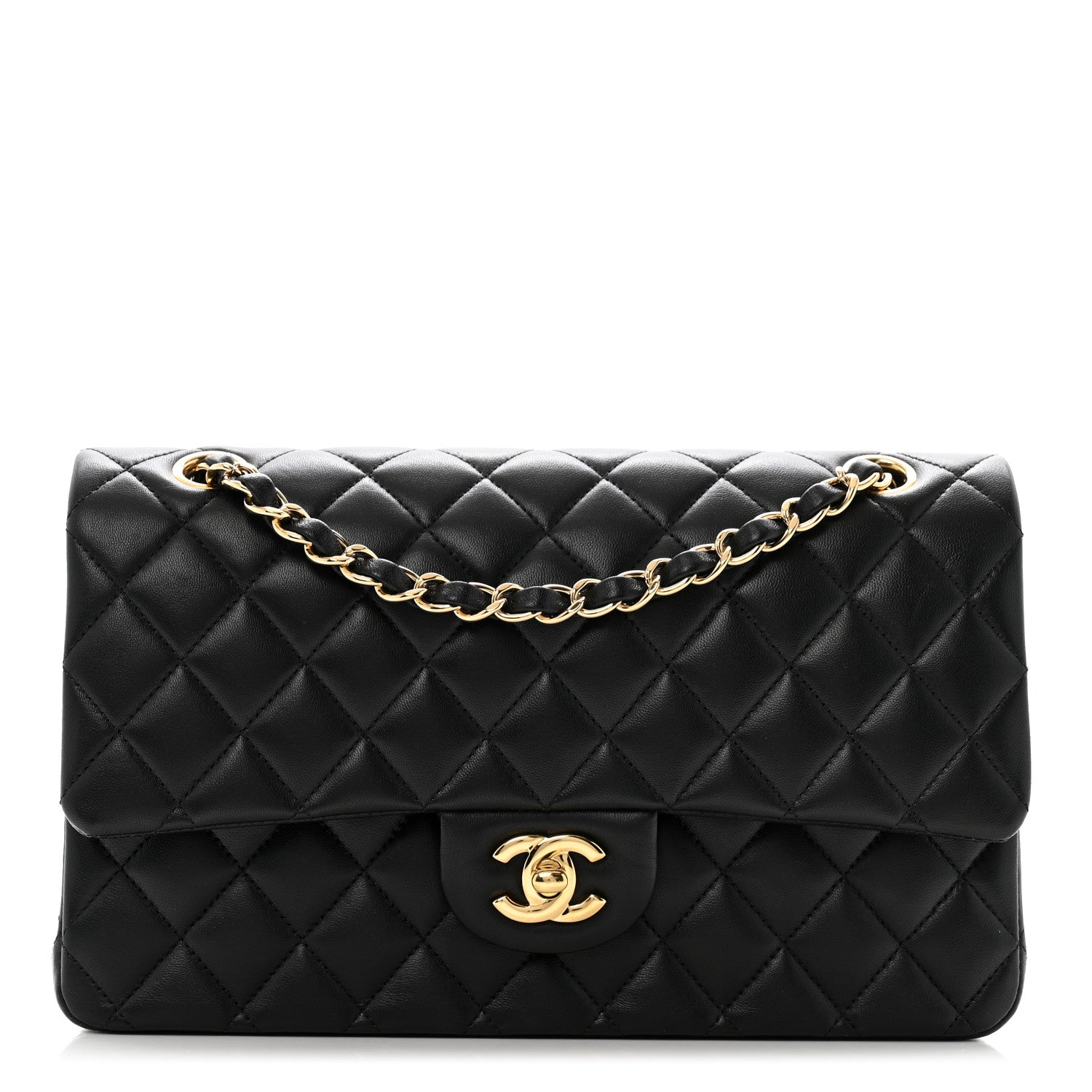 Chanel Lambskin Quilted Medium Double Flap Black 1 of 11