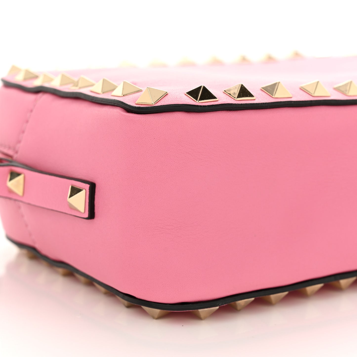 Calfskin Rockstud Camera Crossbody Bag Pink