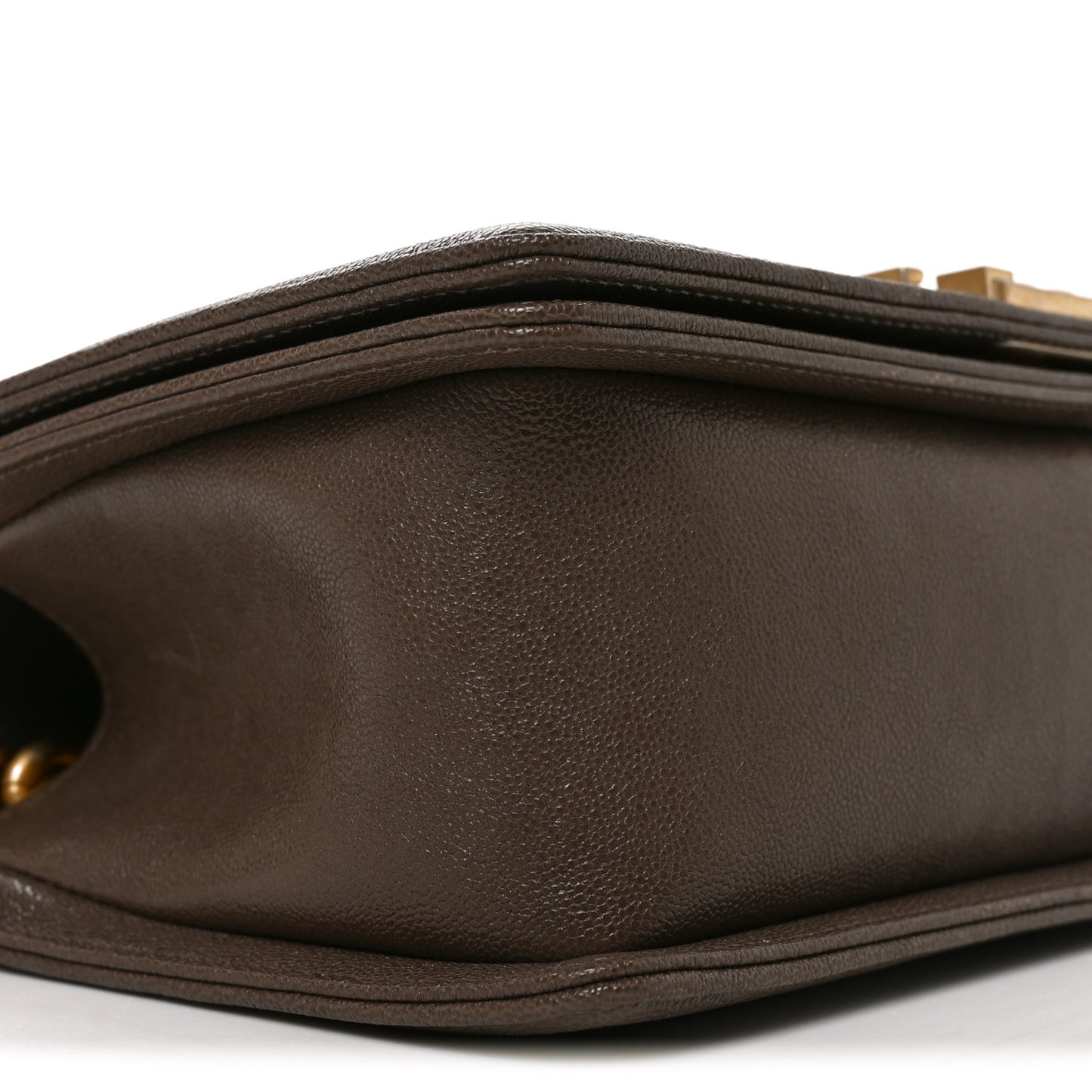 Caviar Quilted Medium Boy Flap Khaki