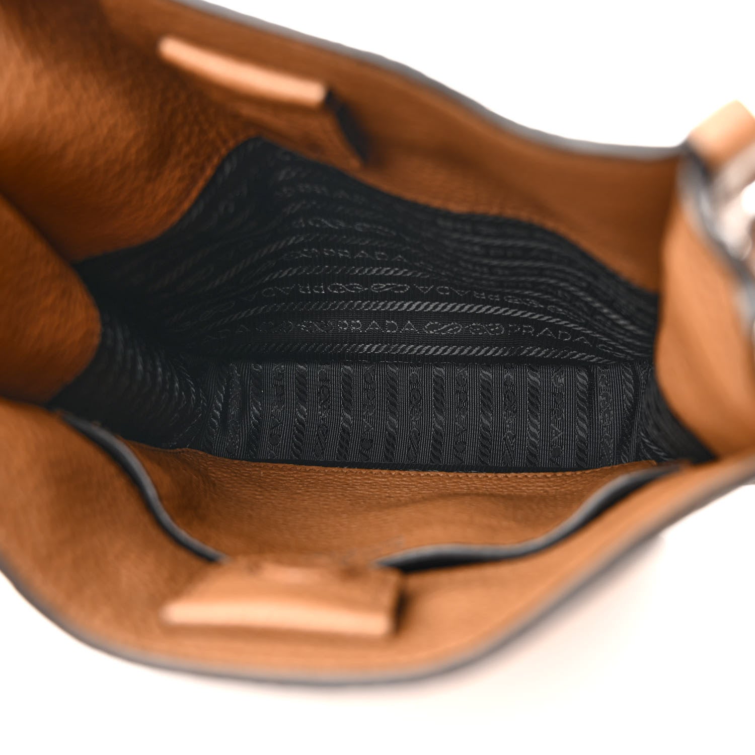 Prada Vitello Daino Soft Mini Hobo Messenger Bag Caramel 5 of 11