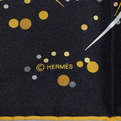 Hermes Silk Magic Kelly Scarf 90 Noir Viel Blanc 5 of 6