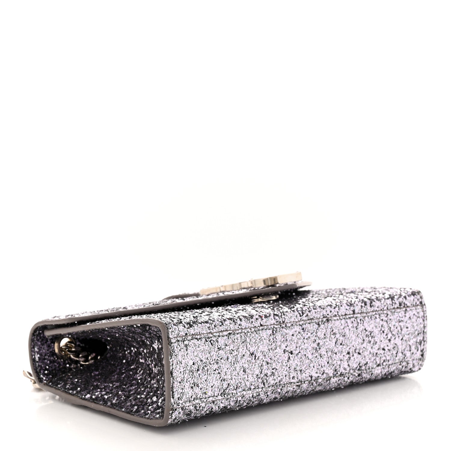 Saint Laurent Glitter Monogram Galactica Satchel Silver 4 of 10