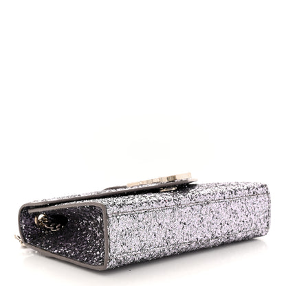 Saint Laurent Glitter Monogram Galactica Satchel Silver 4 of 10