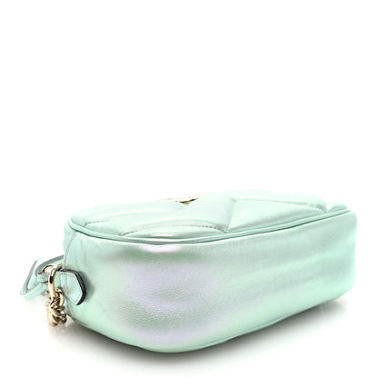 Gucci Iridescent Nappa Chevron Matelasse Small GG Marmont Chain Shoulder Bag Iridescent Salvy Green 4 of 10