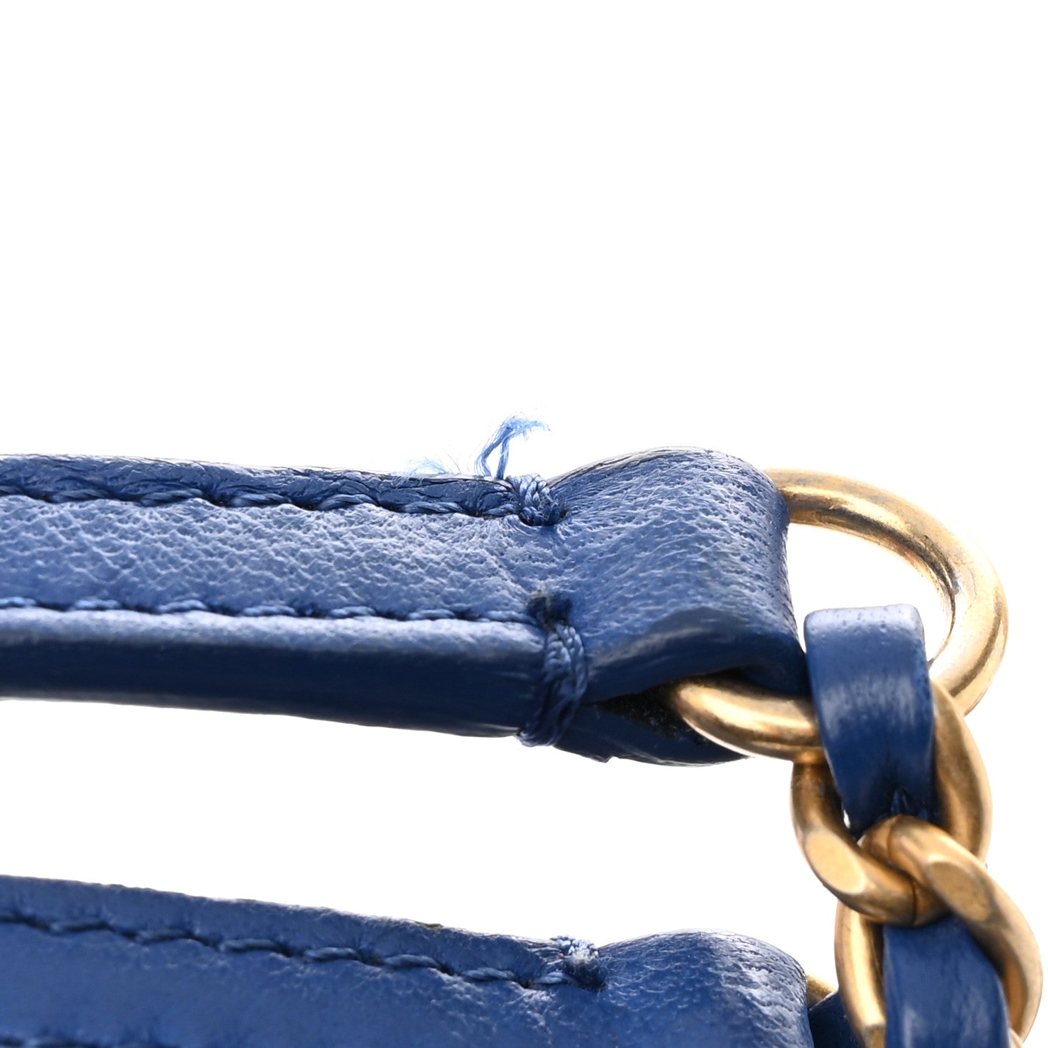 Chanel Calfskin Stitched Egyptian Amulet Drawstring Bag Blue 11 of 12