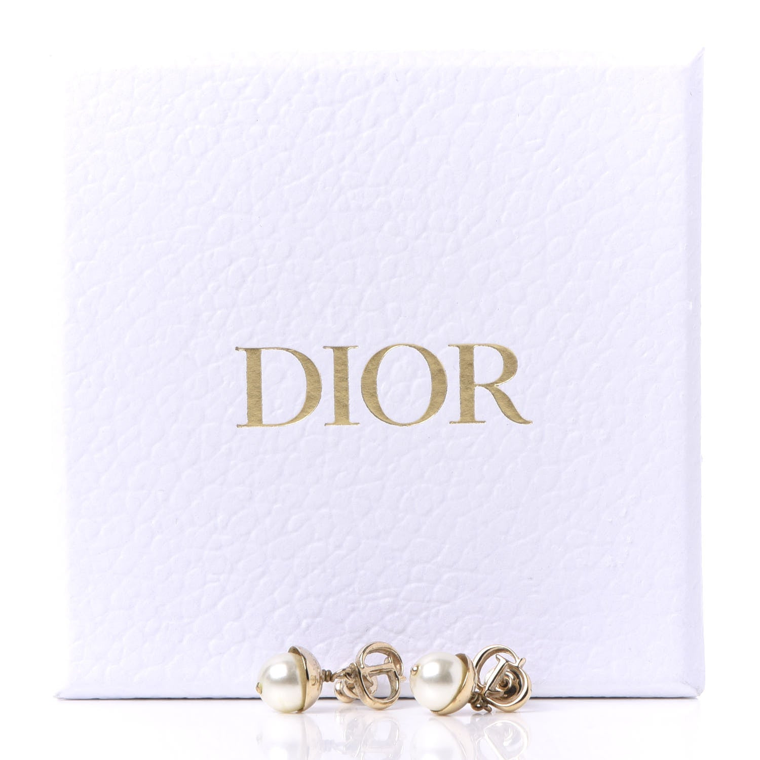 Christian Dior Pearl CD Drop Earrings Gold 4 of 4