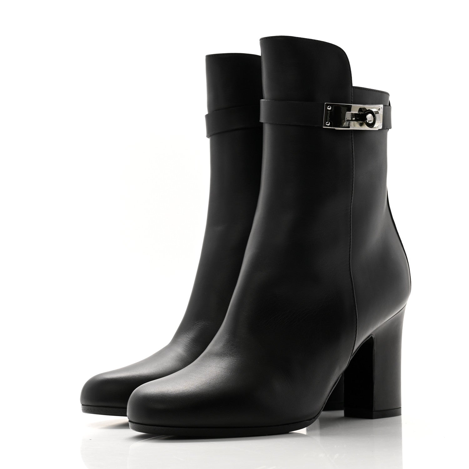 Hermes Calfskin Joueuse Ankle Boots 35.5 Black 3 of 8