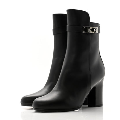 Hermes Calfskin Joueuse Ankle Boots 35.5 Black 3 of 8