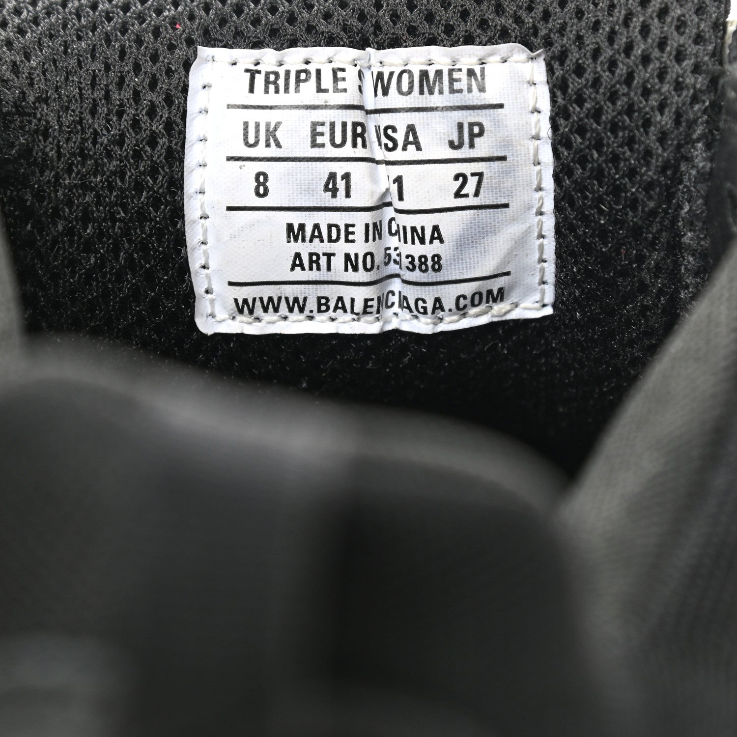 Balenciaga Fabric Mesh Womens Triple S Sneakers 41 Black Yellow 8 of 8