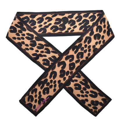 Louis Vuitton Silk Leopard Bandeau Scarf Marron 1 of 5