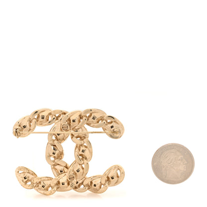 Chanel Chain Crystal CC Brooch Gold 2 of 4