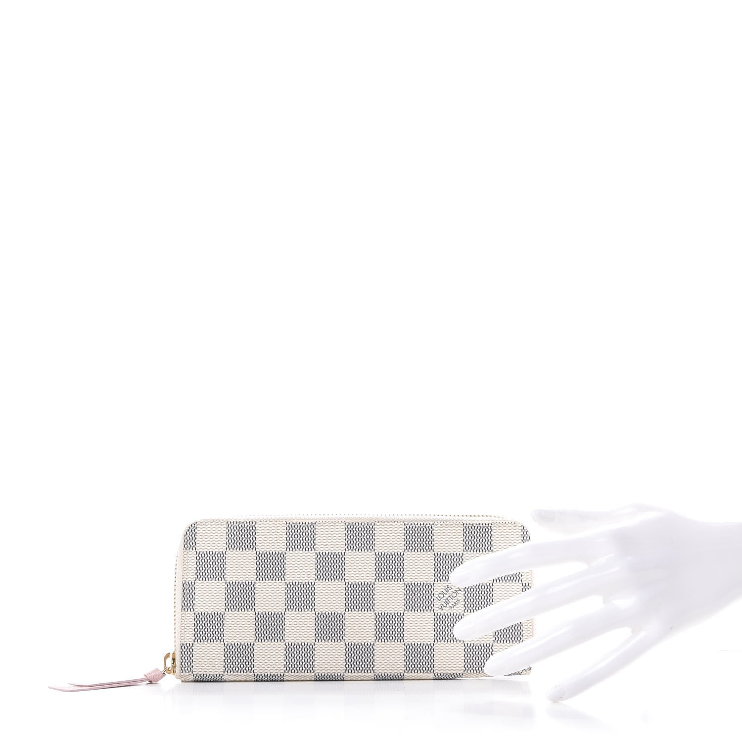Louis Vuitton Damier Azur Clemence Wallet Rose Ballerine 2 of 8