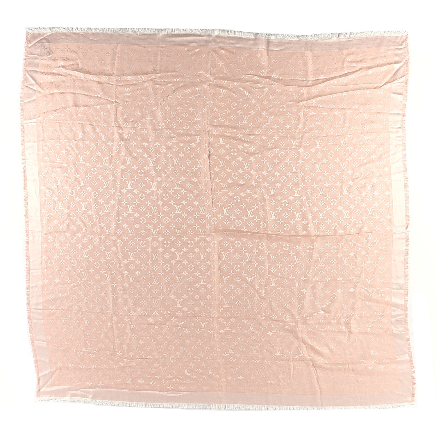 Louis Vuitton Silk Wool Monogram Denim Shawl Rose 1 of 3
