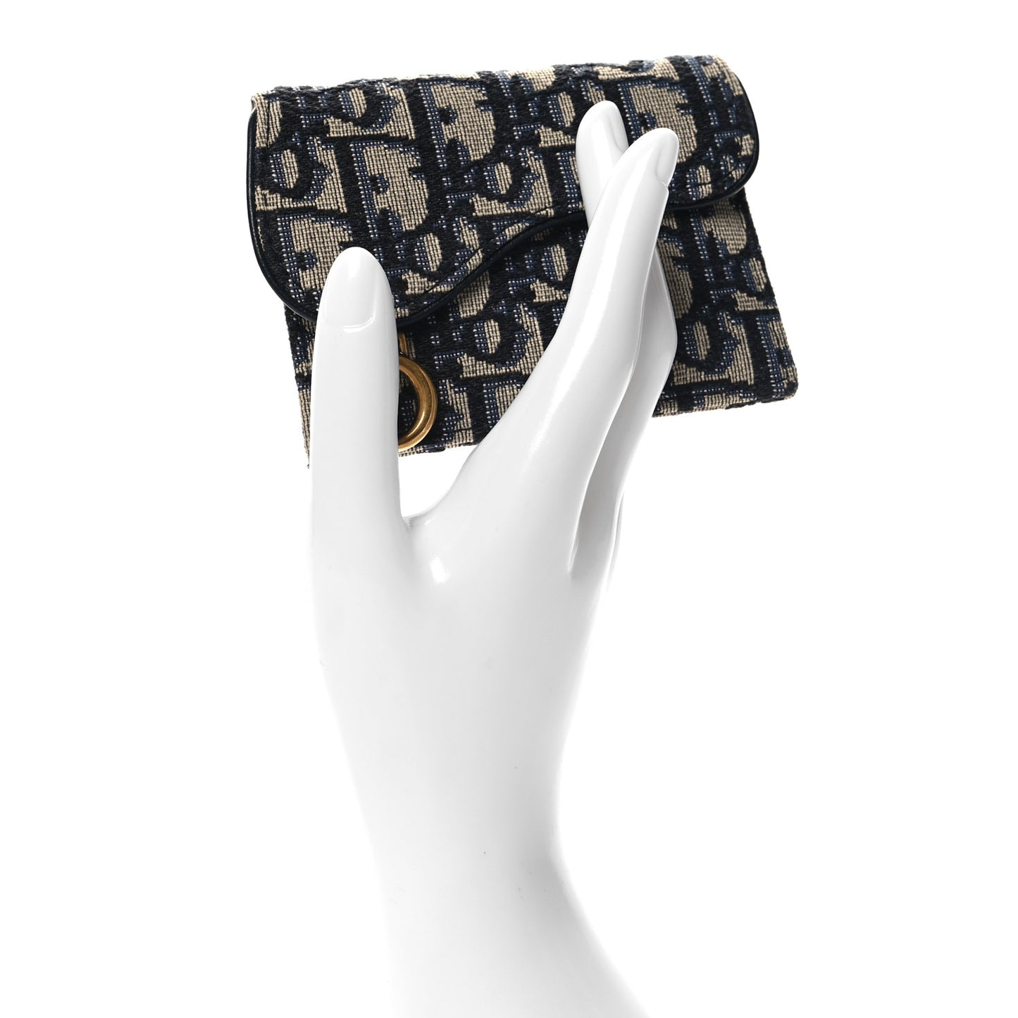 Oblique Saddle Card Holder Blue
