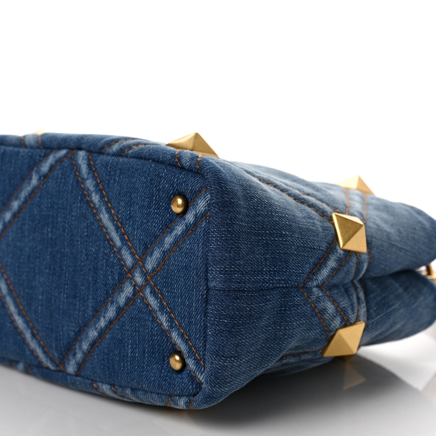 Denim Small Roman Stud The Handle Bag Light Denim Selleria