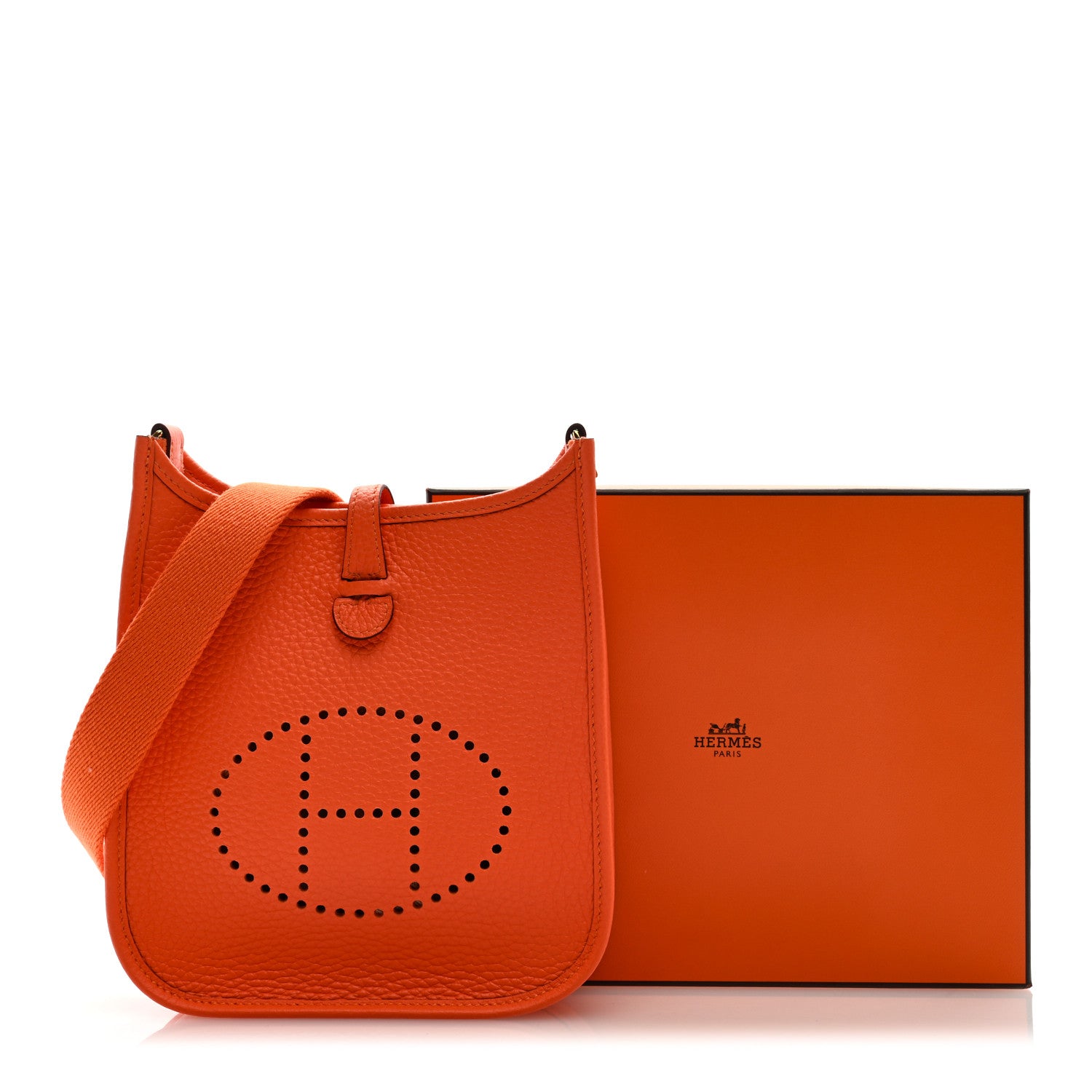 Hermes Taurillon Clemence Evelyne TPM Orange Minium 10 of 10