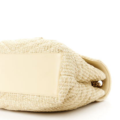 Saint Laurent Raffia Quilted Medium Loulou Chain Satchel Natural 12 of 13