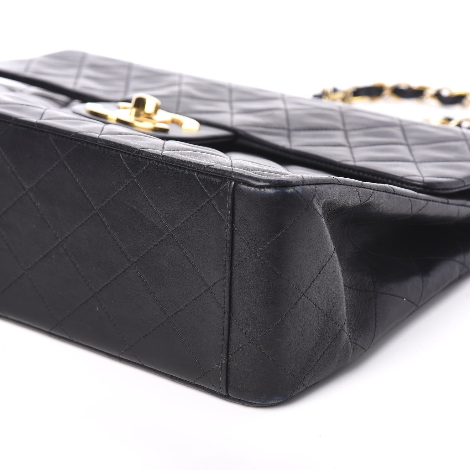 Chanel Lambskin Quilted XL Jumbo Single Flap Black 9 of 11