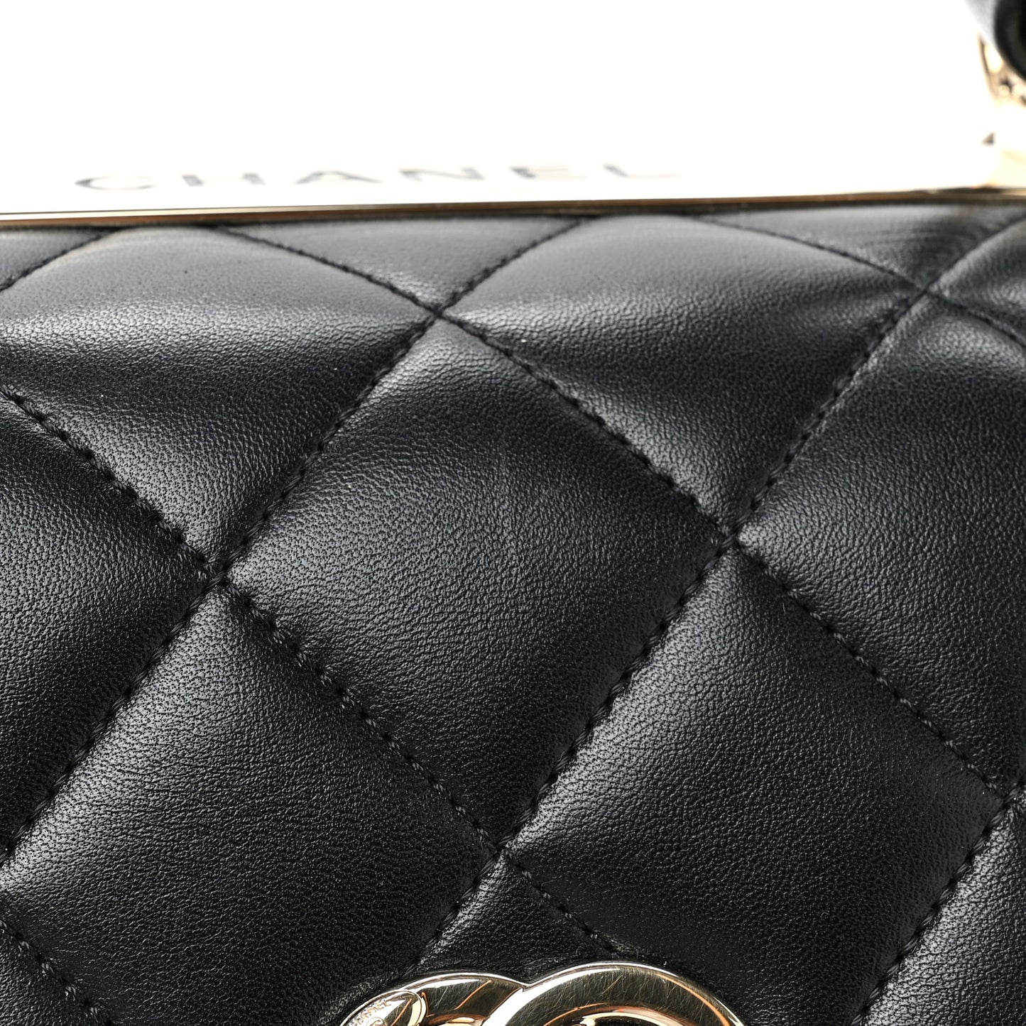 Lambskin Quilted Medium Trendy CC Flap Dual Handle Bag Black