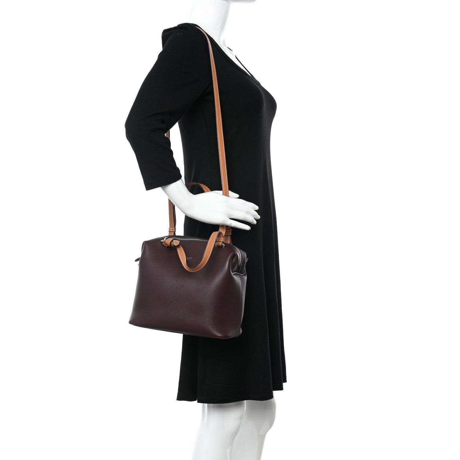 Celine Lambskin Small Soft Cube Satchel Burgundy 2 of 13