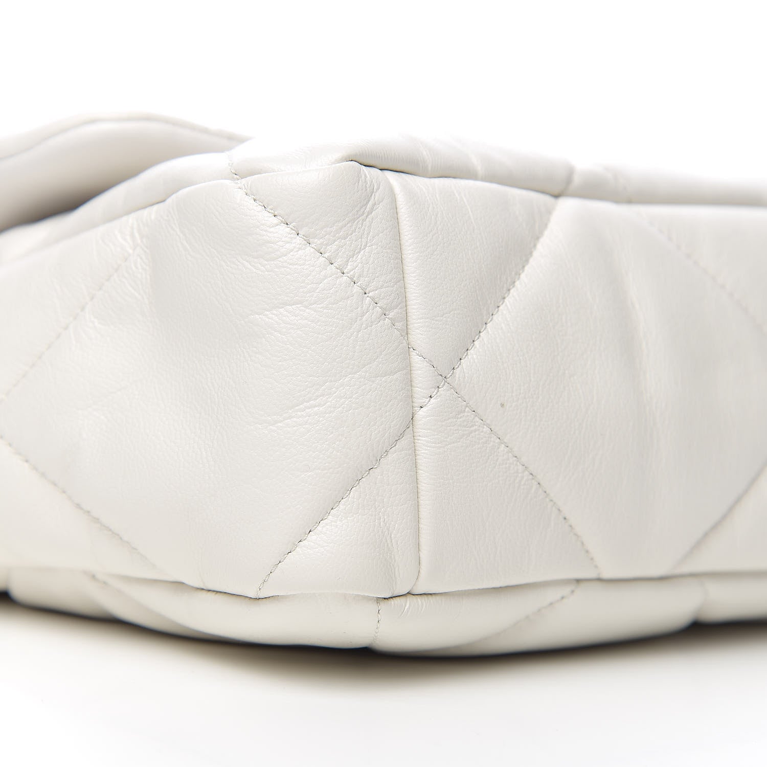 Chanel Goatskin Quilted Large 19 Flap White 7 of 9