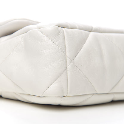Chanel Goatskin Quilted Large 19 Flap White 7 of 9