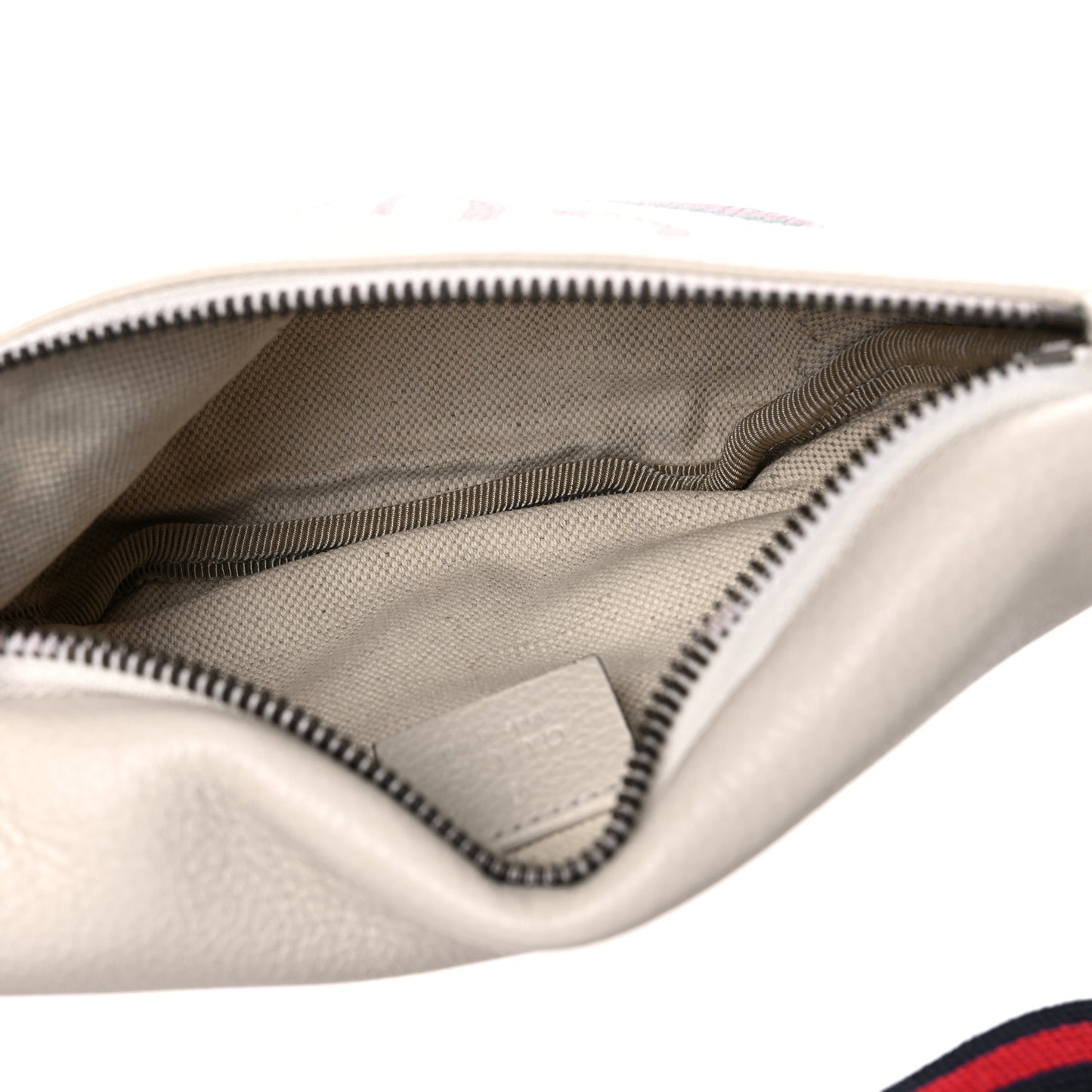 Grained Calfskin Small Logo Belt Bag White