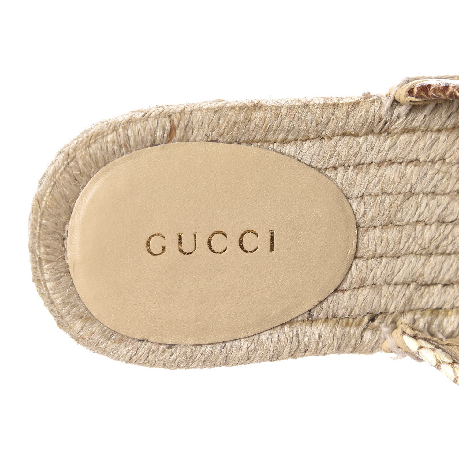 Gucci Straw Elaphe Matelasse GG Marmont Espadrille Slippers 37 Natural Cream Brown 8 of 11
