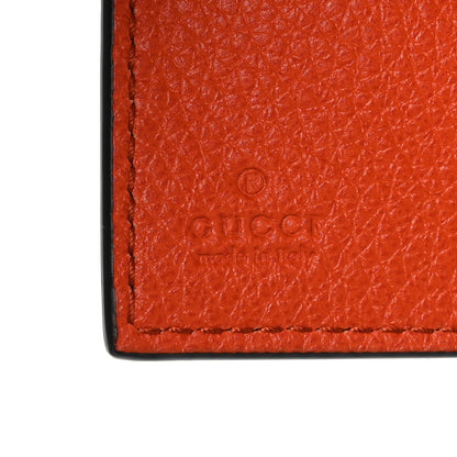 Gucci Calfskin Embossed Mini Wallet Black Dark Orange 6 of 6