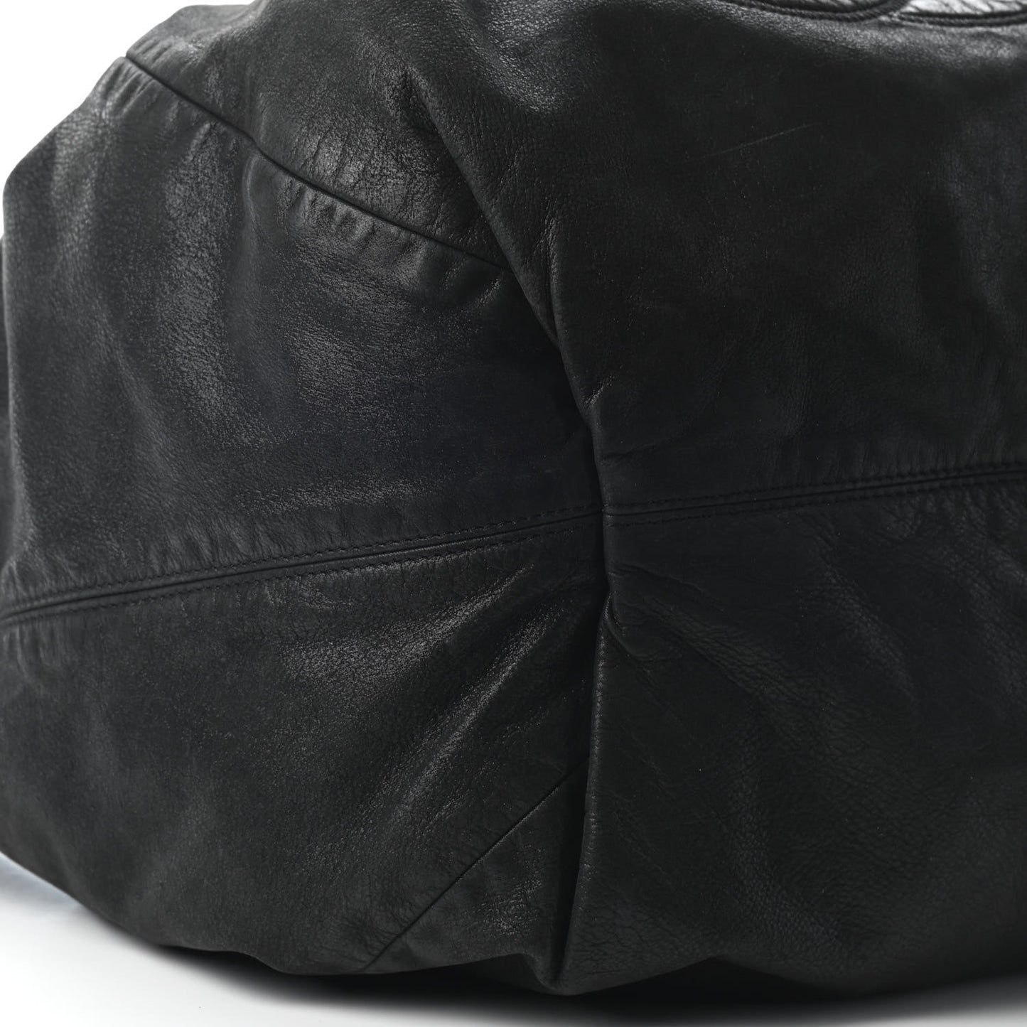 Iridescent Calfskin Large Stretch Spirit Cabas Black