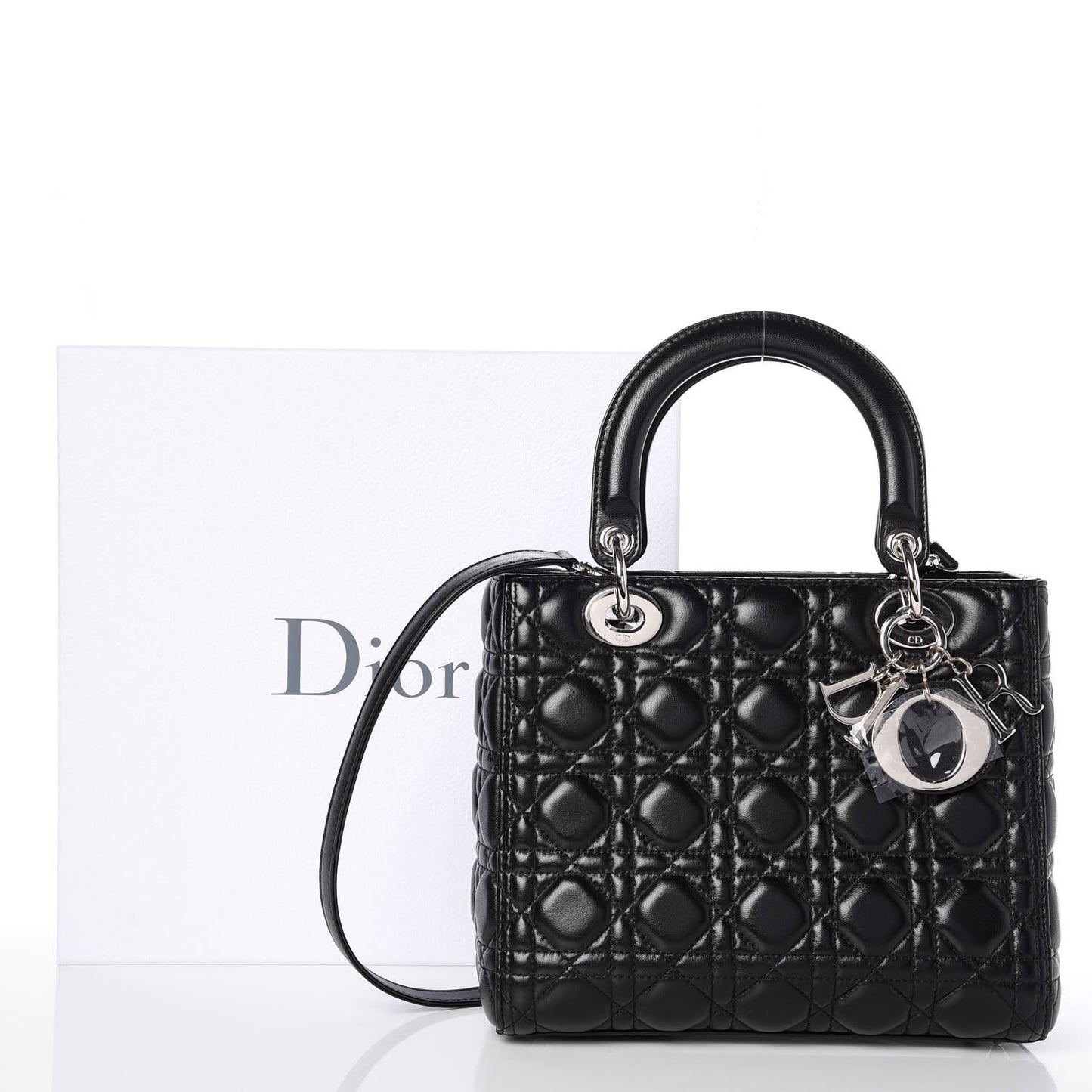 Lambskin Cannage Medium Lady Dior Black
