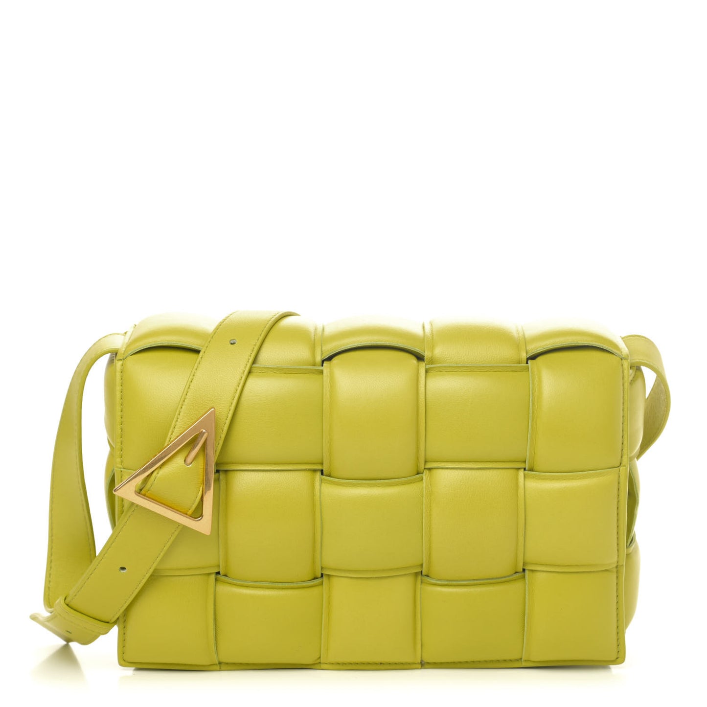 Nappa Maxi Intreccio Padded Cassette Crossbody Bag Kiwi