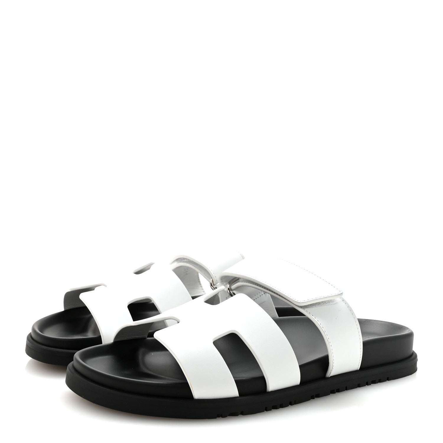 Hermes Calfskin Womens Chypre Sandals 38 White 4 of 10