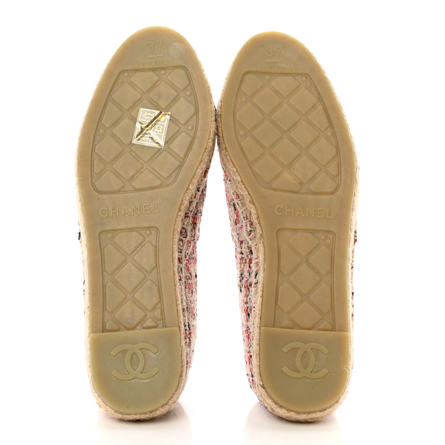 Chanel Tweed CC Espadrilles 37 Pink Black 5 of 8